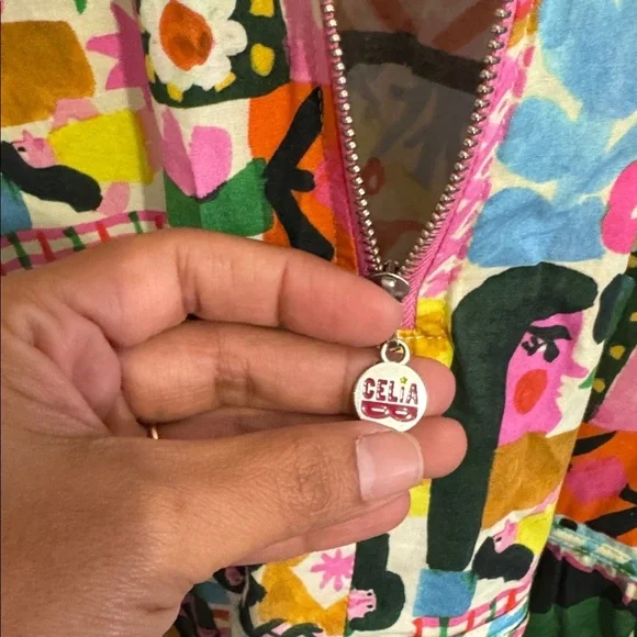 CeliaB Colorful Patchwork Tiered Midi Dress Sundress with Pockets and Fun Print - Picture 9 of 11